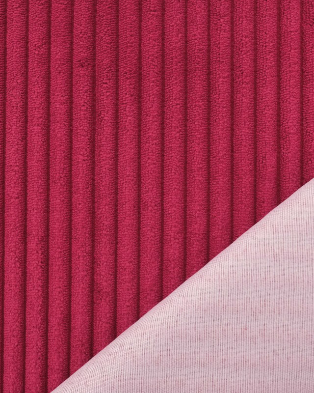 Velours Grosses Côtes Rouge Framboise Zoé  - Mercerine
