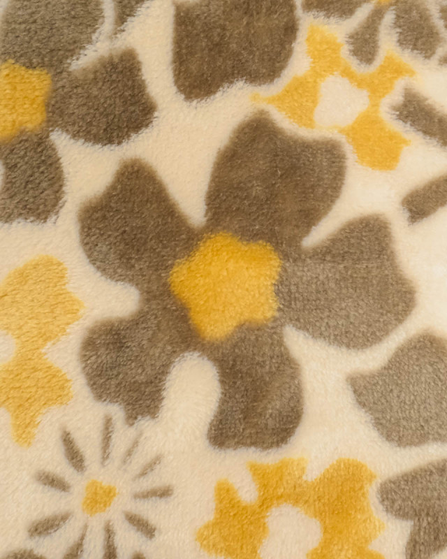Tissu Polaire Motif Fleuri Marron - Mercerine