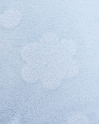 Tissu Polaire Motif Etoile et Nuage Bleu - Mercerine