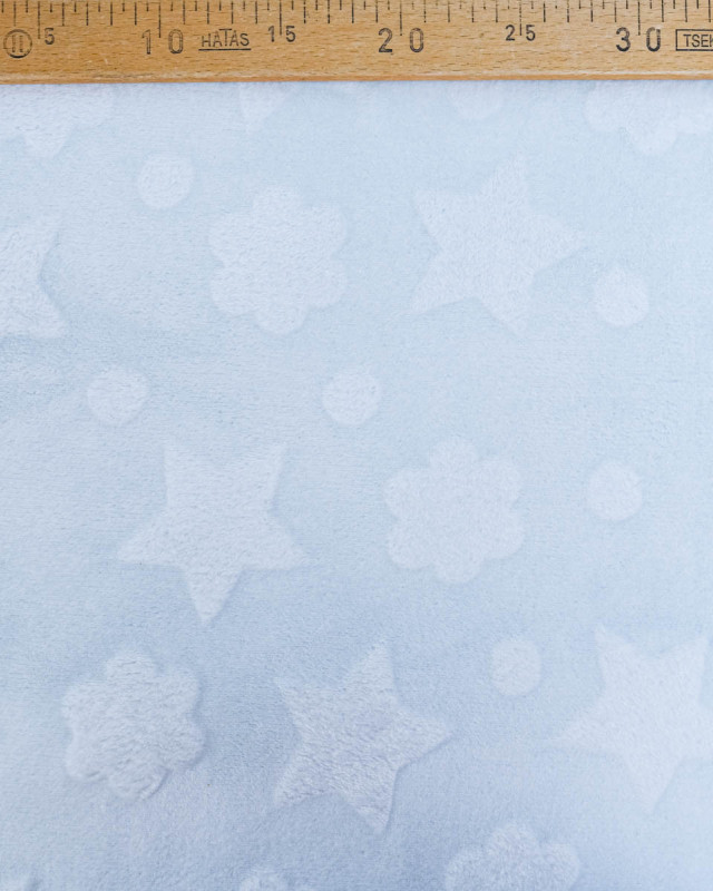 Tissu Polaire Motif Etoile et Nuage Bleu - Mercerine