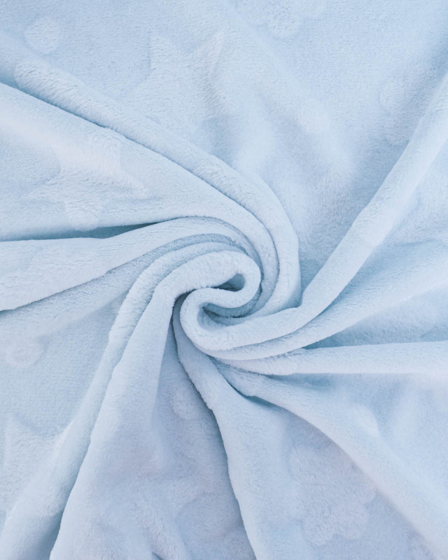 Tissu Polaire Motif Etoile et Nuage Bleu - Mercerine