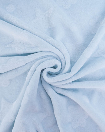 Tissu Polaire Motif Etoile et Nuage Bleu - Mercerine