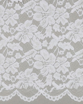 Tissu Dentelle Velours Festonnée Blanc
