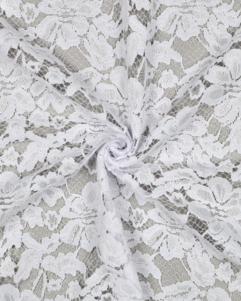 Tissu Dentelle Velours Festonnée Blanc - Mercerine