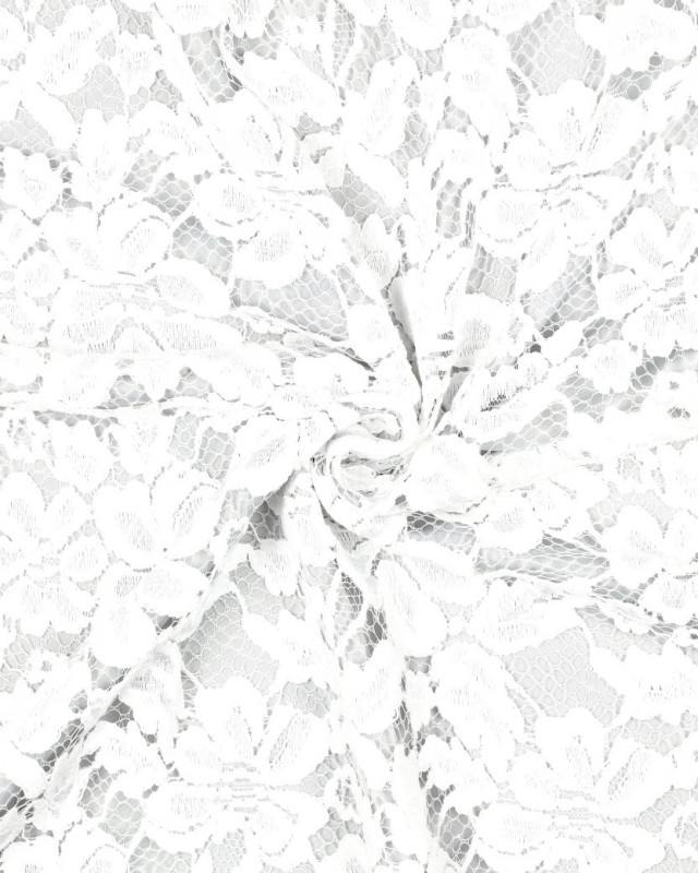 Tissu Dentelle Velours Festonnée Ecru  - Mercerine