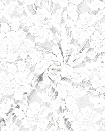 Tissu Dentelle Velours Festonnée Ecru  - Mercerine