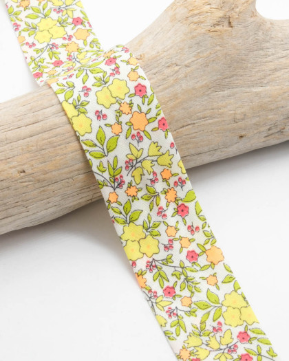 Bais Fleuri - Jaune - 30 mm - Mercerine