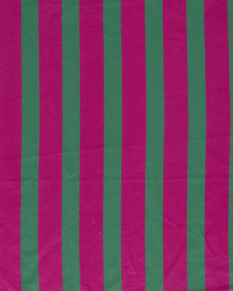 Tissu French Terry Rayures Fuchsia et Vert Menthe - Mercerine