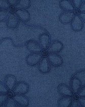 Jean Broderie Tulle Flora Bleu Moyen