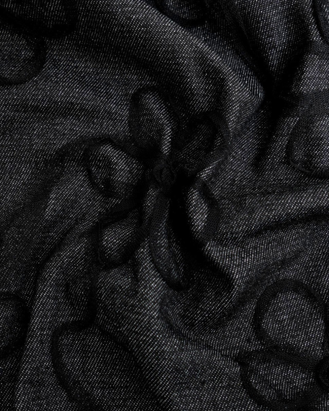 Jean Broderie Tulle Flora Noir - Mercerine
