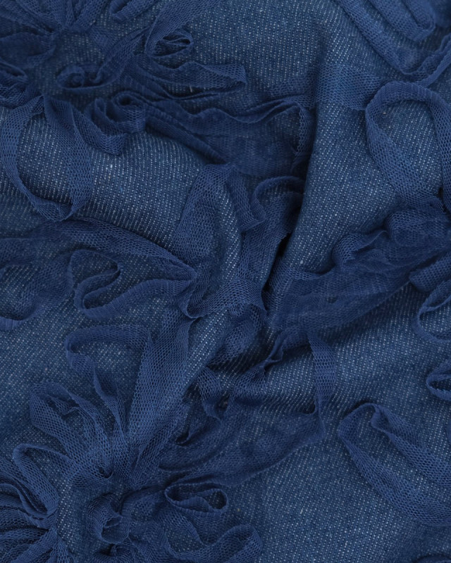 Jean Broderie Tulle Suzon Bleu Moyen - Mercerine