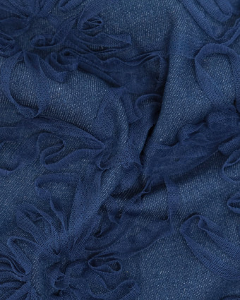 Jean Broderie Tulle Suzon Bleu Moyen - Mercerine