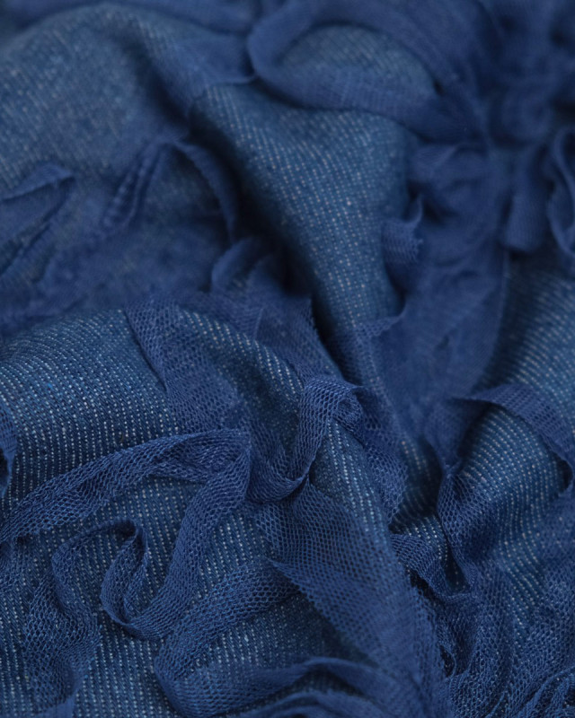 Jean Broderie Tulle Suzon Bleu Moyen - Mercerine