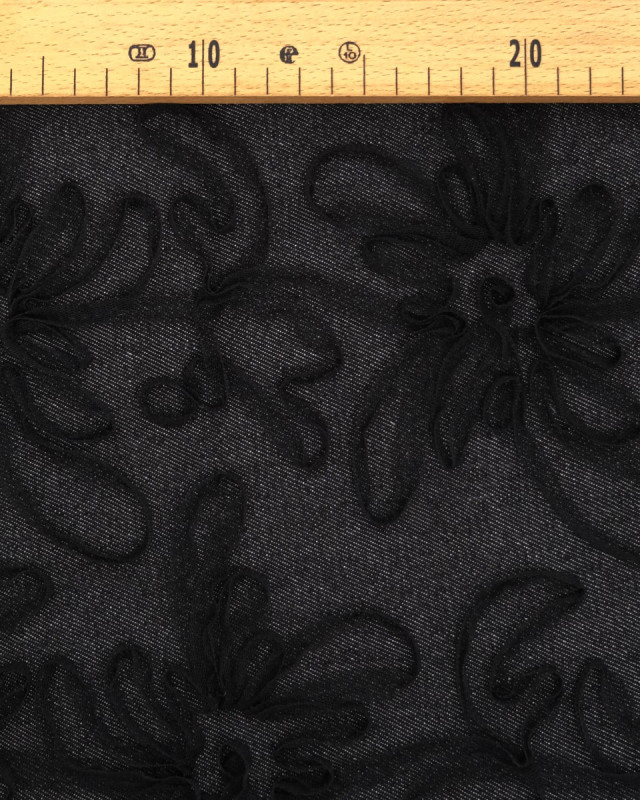 Jean Broderie Tulle Suzon Noir - Mercerine