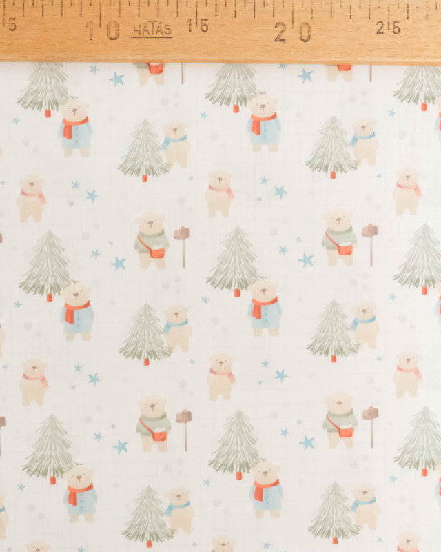 Popeline de Coton Imprimé Ours - Mercerine