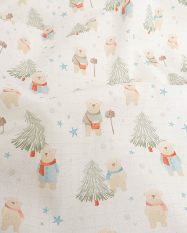 Popeline de Coton Imprimé Ours - Mercerine