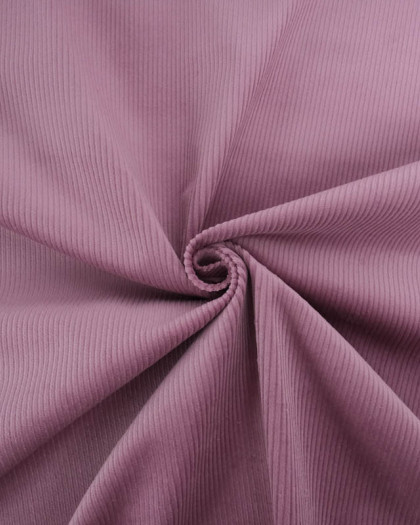 Tissu Velours Côtelé Stretch Mauve Mira - Mercerine