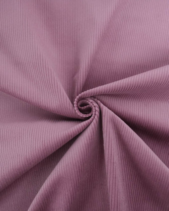 Tissu Velours Côtelé Stretch Mauve Mira - Mercerine