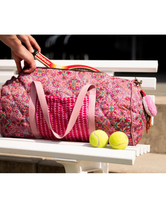 Tissu Matelassé Double Face Motif Floral Indien Rose - Mercerine