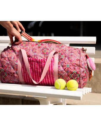 Tissu Matelassé Double Face Motif Floral Indien Rose - Mercerine