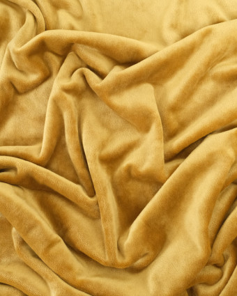Tissu Sweat Velours Jaune Or - Mercerine
