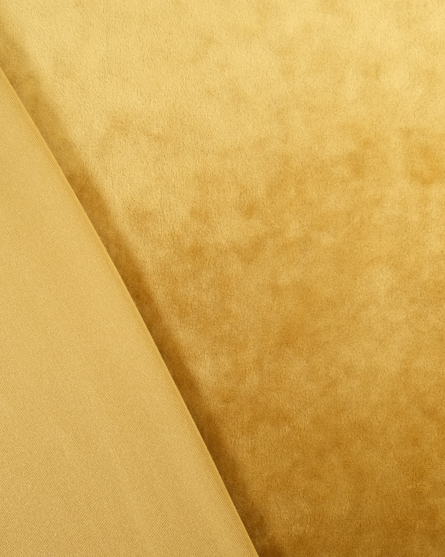 Tissu Sweat Velours Jaune Or - Mercerine