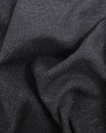 Tissu Sweat Effet Lave Noir - Mercerine