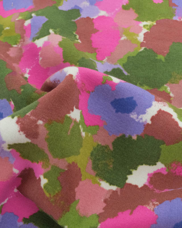 Tissu Sweat Tommy Vert et Mauve - Mercerine