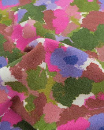 Tissu Sweat Tommy Vert et Mauve - Mercerine