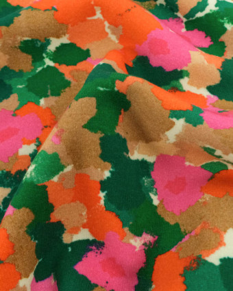 Tissu Sweat Orange et Vert - Mercerine