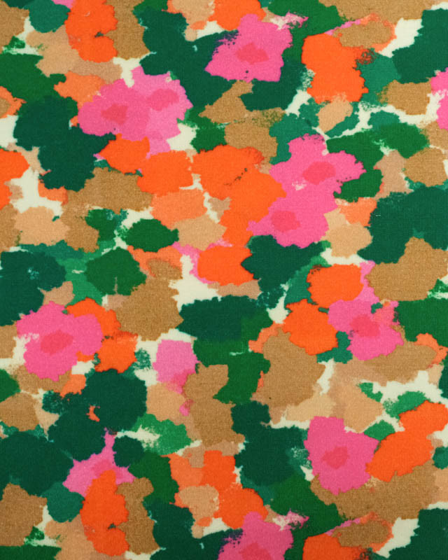 Tissu Sweat Orange et Vert - Mercerine
