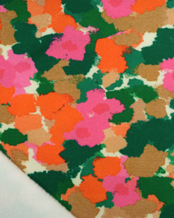 Tissu Sweat Orange et Vert - Mercerine