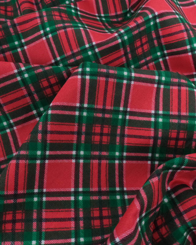 Tissu Noël Coton Ecossais Rouge - Mercerine