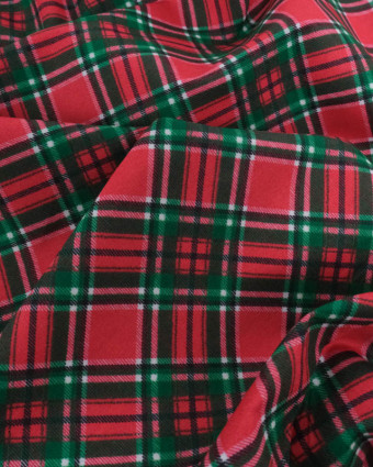 Tissu Noël Coton Ecossais Rouge - Mercerine