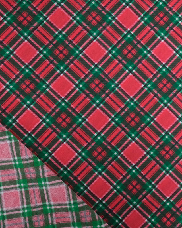 Tissu Noël Coton Ecossais Rouge - Mercerine