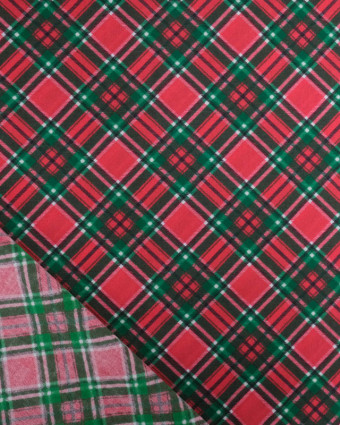 Tissu Noël Coton Ecossais Rouge - Mercerine