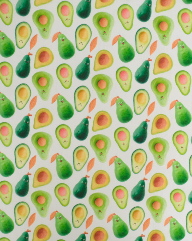 Coton Imprimé Avocat Vert - Mercerine