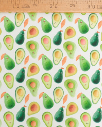 Coton Imprimé Avocat Vert - Mercerine