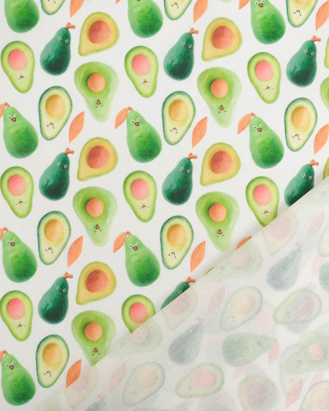 Coton Imprimé Avocat Vert - Mercerine