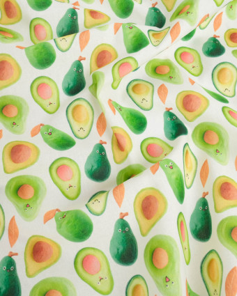Coton Imprimé Avocat Vert - Mercerine
