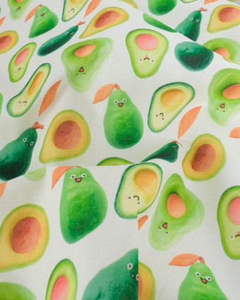 Coton Imprimé Avocat Vert - Mercerine
