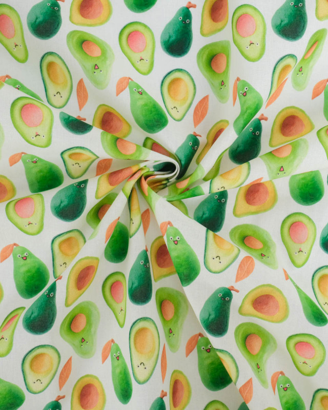 Coton Imprimé Avocat Vert - Mercerine
