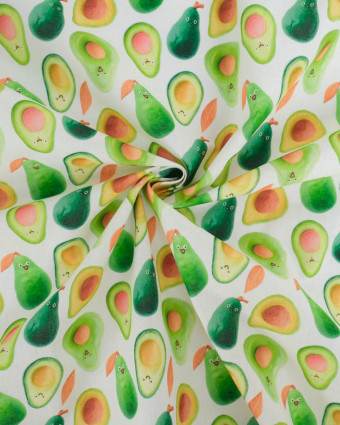Coton Imprimé Avocat Vert - Mercerine