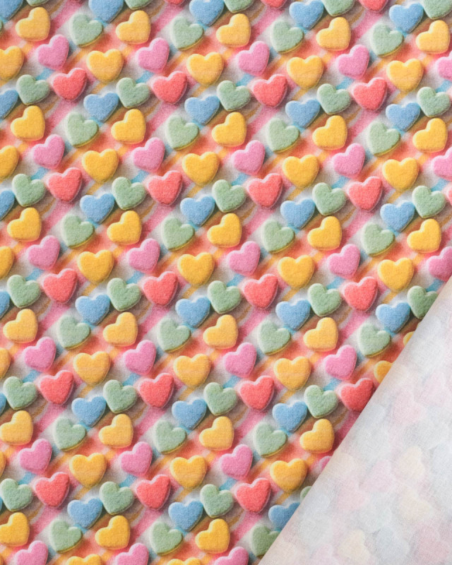 Coton Imprimé Coeur Multicouleur -  Mercerine