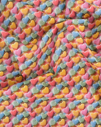 Coton Imprimé Coeur Multicouleur -  Mercerine