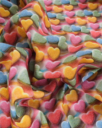 Coton Imprimé Coeur Multicouleur -  Mercerine