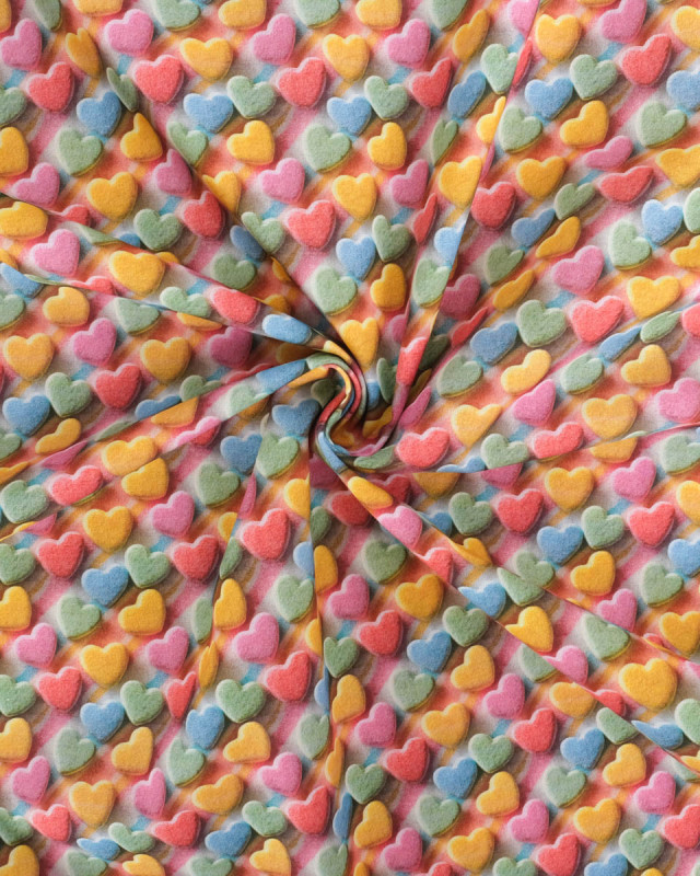 Coton Imprimé Coeur Multicouleur -  Mercerine
