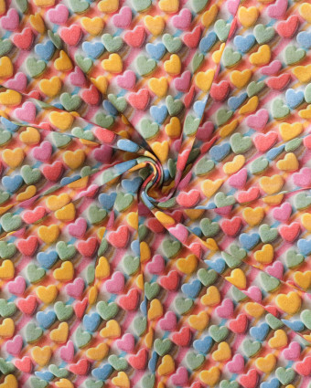Coton Imprimé Coeur Multicouleur -  Mercerine