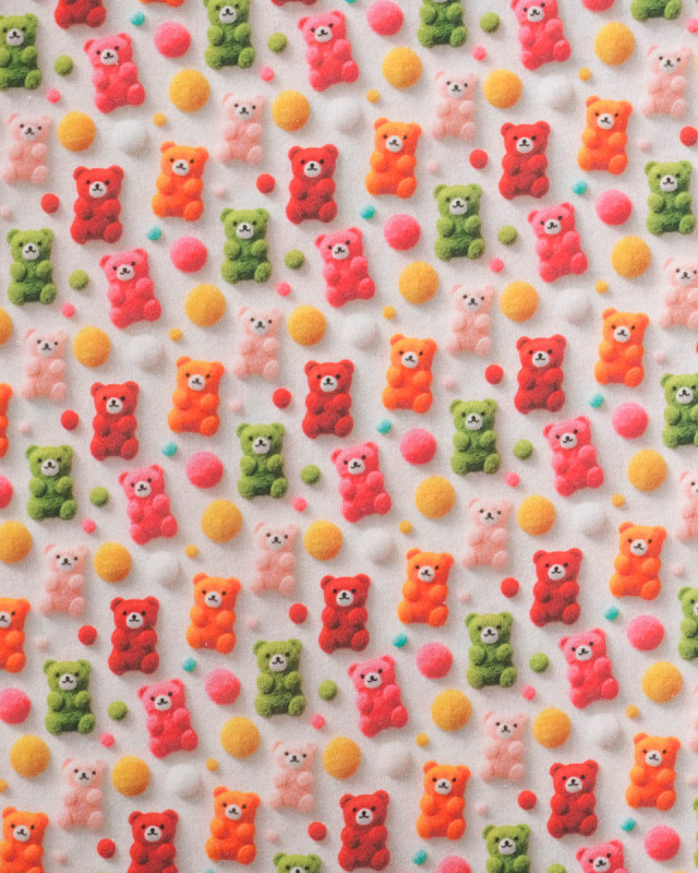Coton Imprimé Petits Ours 3D -  Mercerine