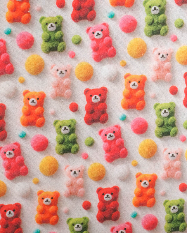 Coton Imprimé Petits Ours 3D -  Mercerine